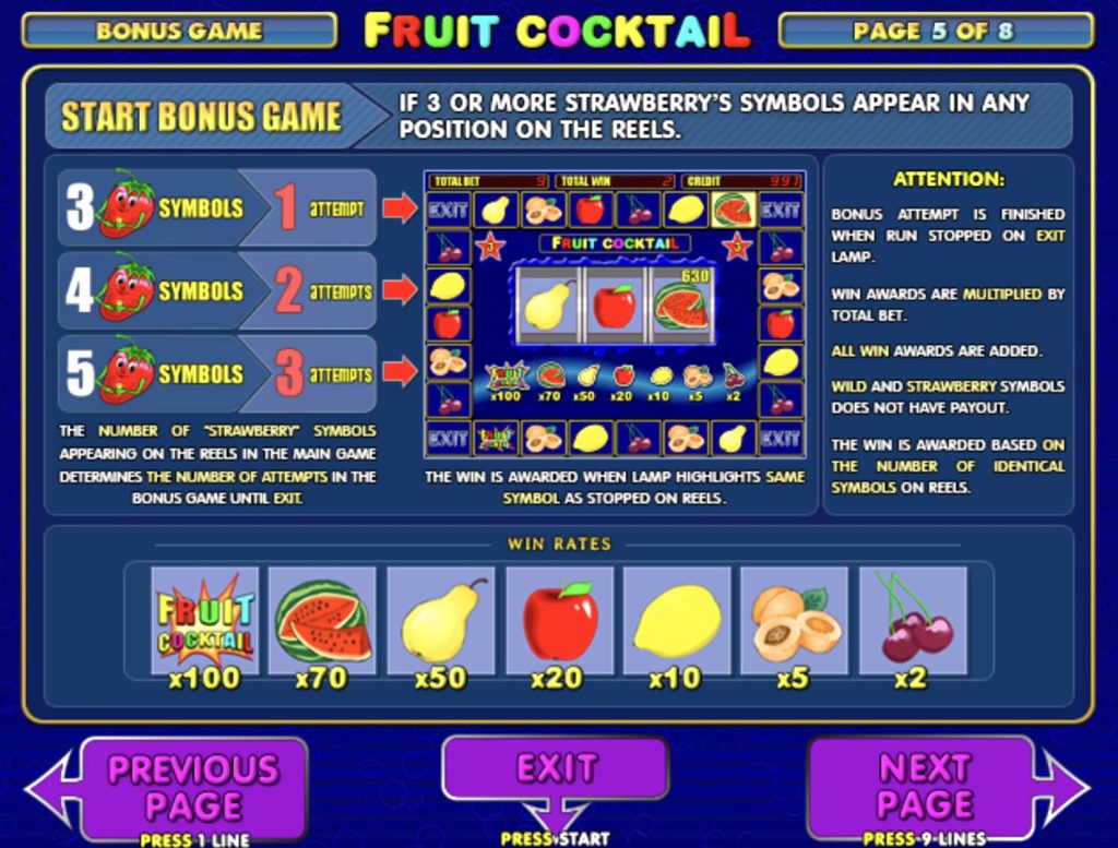 fruit cocktail slot machine